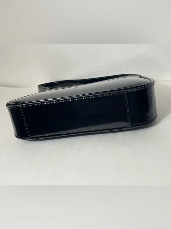 GUESS ARNELA Top Zip Small Black Patent Shoulder Bag NWT - Picture 5 of 12